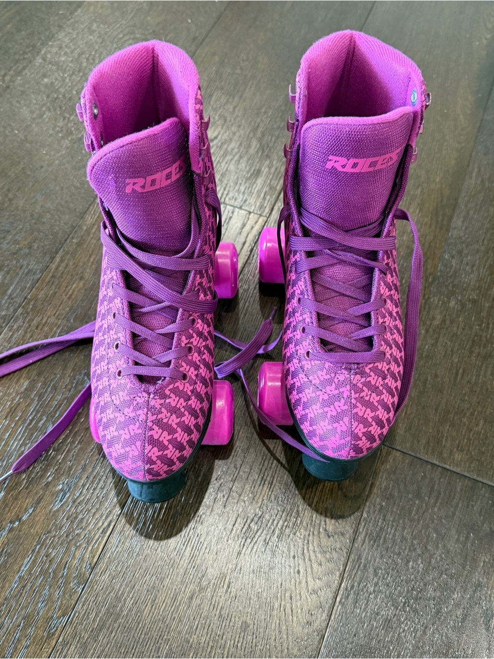 Roces pink purple quad roller skates